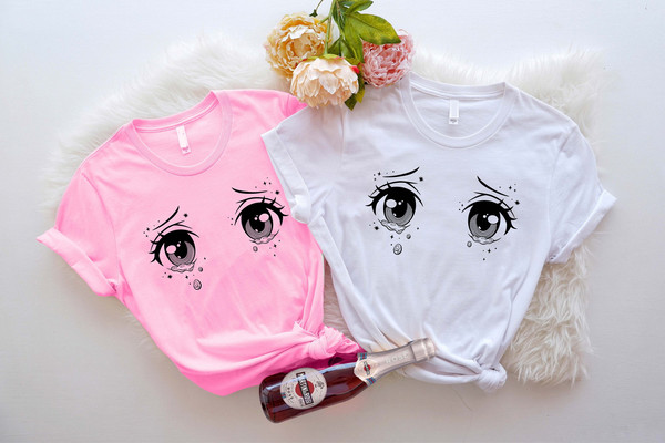 Crying Anime Eyes Shirt, Anime Lovers Sweatshirt, Kawaii Girl T-shirts, Japanese Hoodie, Anime Tears Tshirt, Sad Anime Girl Tshirts - 1.jpg