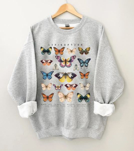 Butterfly Sweatshirt, Fall Sweatshirt, Floral shirt, Butterfly Lover, Butterfly Graphic, Women Tee, Valentine Gift - 3.jpg