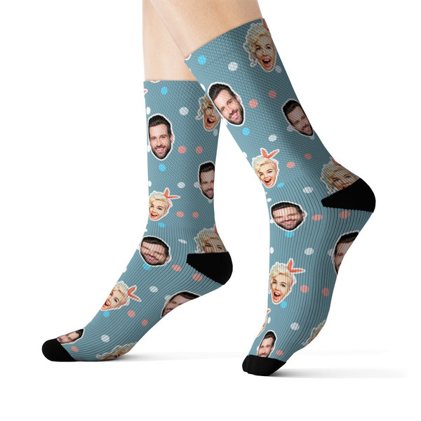Custom Face Socks, Polka Dot Face Socks, Personalized Photo, Picture Face on Socks, Customized Funny Photo Gift For Her, Him or Best Friends - 2.jpg