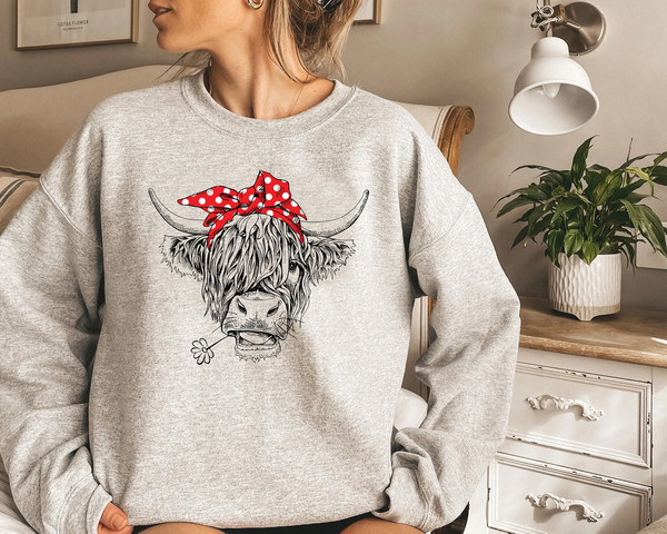 Cute Cow Shirt or Sweatshirt, Heifer Sweatshirt, Highland Cow Shirt, Cow Gifts For Her, Farm T-shirt, Ranch Tee, Farmer, Cowgirl - 2.jpg