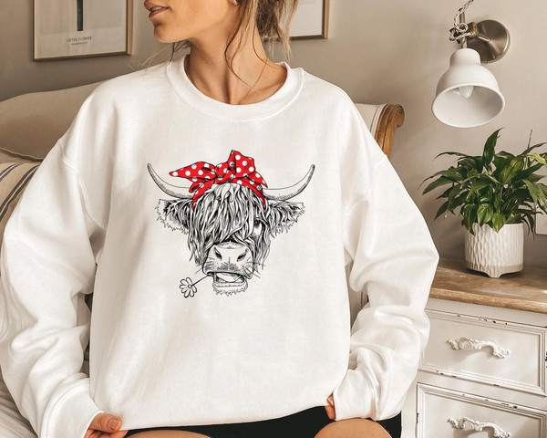 Cute Cow Shirt or Sweatshirt, Heifer Sweatshirt, Highland Cow Shirt, Cow Gifts For Her, Farm T-shirt, Ranch Tee, Farmer, Cowgirl - 3.jpg