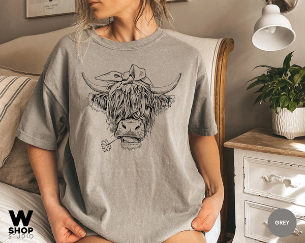 Cute Cow Shirt, Comfort Colors Shirt, Highland Cow Shirt, Cow Gifts For Her Mom, Heifer Tee, Farm, Ranch Tee, Farmer, Cowgirl - 2.jpg