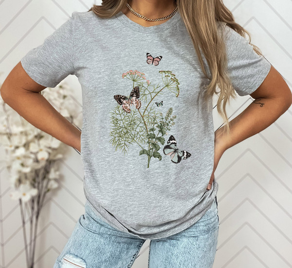 Flower t-shirt  Gift for her  Women trendy tshirt  Spring concept  Wild meadow flower nature tee  Floral Tee  Gardener Botanical Shirt - 4.jpg