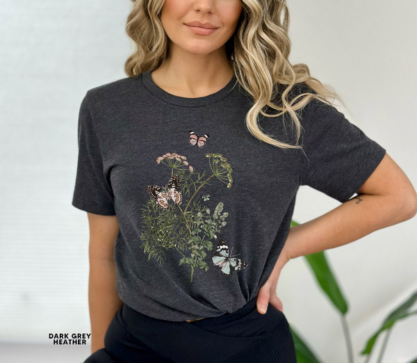 Flower t-shirt  Gift for her  Women trendy tshirt  Spring concept  Wild meadow flower nature tee  Floral Tee  Gardener Botanical Shirt - 9.jpg