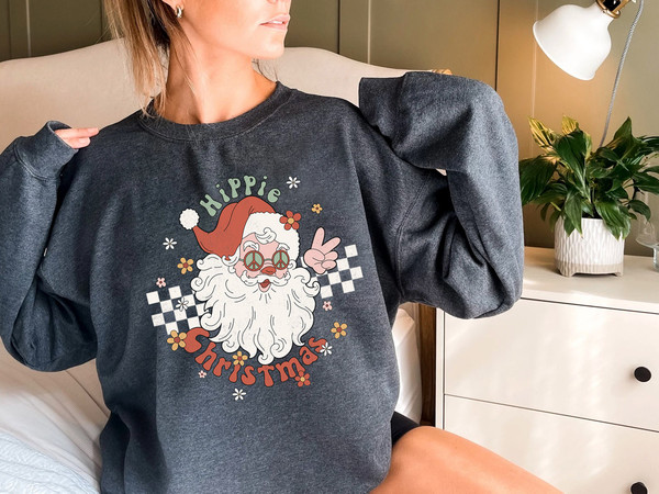 Funny Santa Sweatshirt, cute Christmas shirt for women, Christmas crewneck, graphic christmas tee, Santa shirt for women, xmas sweater - 4.jpg