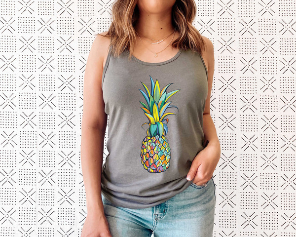 Pineapple Tank, Tank for Women, Graphic Tees, Foodie Tank, Summer Shirt, Cute Pineapple Top, Pineapple Lover, Gift for Her - 2.jpg