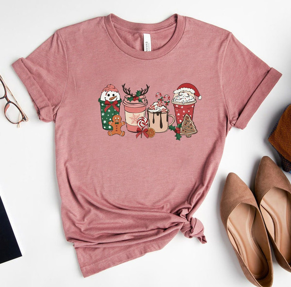 Retro Christmas Shirt, Snowman Coffee Latte Shirt, Vintage Santa Christmas Shirt, Retro Holiday Shirt, Ugly Sweater Shirt, Tee - 3.jpg