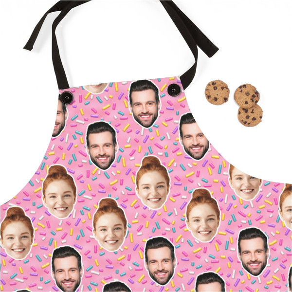 Sweet Sprinkles Apron, Custom Photo Apron, Personalized Candy Apron, Sweets Face Apron, Funny Crazy Face Kitchen Apron Father's day Gift - 2.jpg