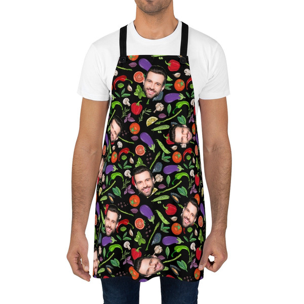 Vegetables Custom Apron, Personalized Faces Apron, Custom Photo Apron, Funny Crazy Face Kitchen Apron Picture, Best Father's Day, Chef Gift - 4.jpg