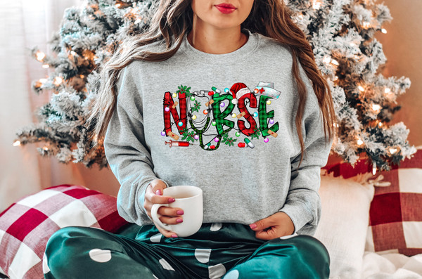 Christmas Nursing Sweatshirt, Nursing School T Shirt,Nurse C - Inspire  Uplift