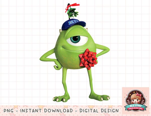 Disney PIXAR Monsters University Mistletoe Mike Holiday png, instant download, digital print.jpg