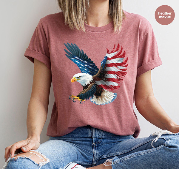 4th of July Shirt, Patriotic T-Shirt, USA Flag Tees, American Sweatshirt, Eagle Graphic Tees, Gift for Him, Patriotic Gifts, Freedom Tshirt - 4.jpg