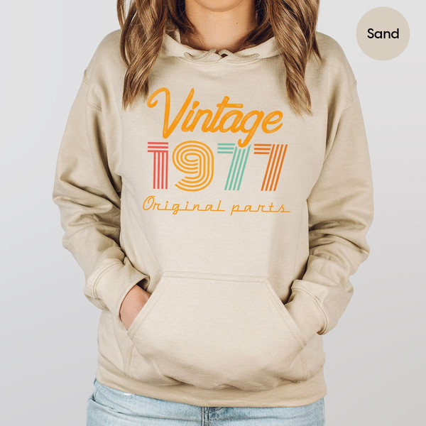 46th Birthday Hoodie, Vintage 1977 Sweatshirt, 46th Birthday Gift for Women, 46th Birthday Shirt Men, Retro Long Sleeve, Vintage Hoodie - 6.jpg