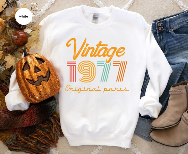 46th Birthday Hoodie, Vintage 1977 Sweatshirt, 46th Birthday Gift for Women, 46th Birthday Shirt Men, Retro Long Sleeve, Vintage Hoodie - 7.jpg