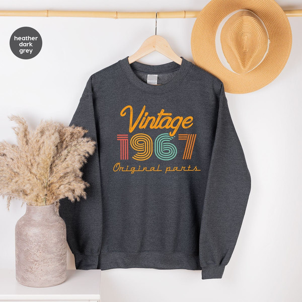 56th Birthday Sweatshirt, Vintage 1967 Hoodie, 56th Birthday Gift for Women, 56th Birthday Shirt Men, Retro Sweatshirt, Vintage Long Sleeve - 1.jpg