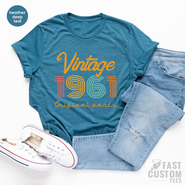 62st Birthday Shirt, Vintage T Shirt, Vintage 1961 Shirt, 62st Birthday Gift for Women, 62st Birthday Shirt Men, Retro Shirt, Vintage Shirts - 5.jpg