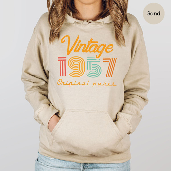 66th Birthday Hoodie, Vintage 1957 Sweatshirt, 66th Birthday Gift for Women, 66th Birthday Shirt Men, Retro Long Sleeve Shirt, Vintage Shirt - 2.jpg