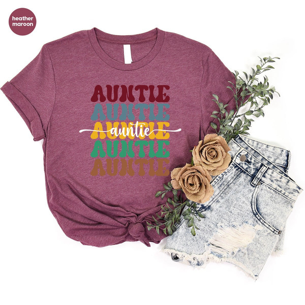 Aunt T-Shirt, New Aunt Gift, Auntie Graphic Tees, Aunt Gift, Aunt Vneck TShirt, Cute Auntie Clothes, Gift for Auntie, Best Auntie Ever Shirt - 5.jpg