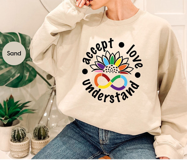 Autism Awareness Shirts, Autism Mom Gifts, Autism Support Outfit, Sunflower Rainbow Graphic Tees, Sped Teacher Shirt, Accept Love Understand - 6.jpg