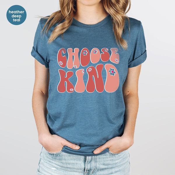 Be Kind Shirt, Inspirational T-Shirt, Kindess Shirt, Mental Health Graphic Tees, Positive Shirt, Motivational Vneck Shirt, Gift for Her - 4.jpg