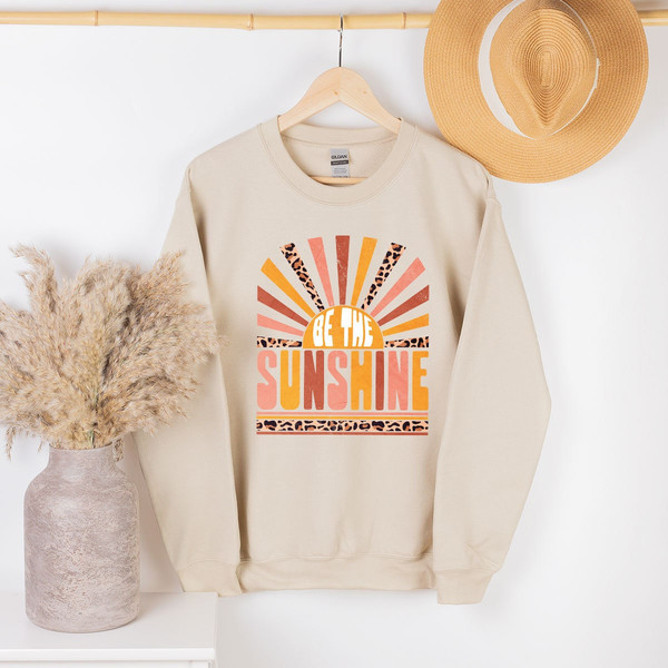 Be The Sunshine Sweatshirt, Retro Sun Sweatshirt, Summer Women Sweatshirt, Vintage Graphic Sweatshirt, Motivational Sweatshirt, Summer Shirt - 3.jpg