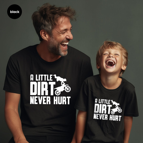 Dirt Bike T-Shirt, Motocross Shirts, Motorcycle Graphic Tees, Racing Clothing, Toddler Boy TShirt, Gifts for Him, A Little Dirt Never Hurt - 7.jpg