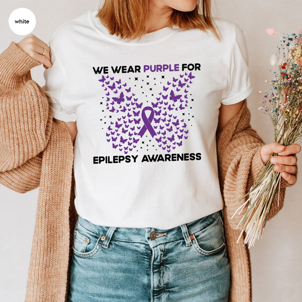 Epilepsy Awareness T-Shirt, Epilepsy Shirts, Epilepsy Gift, Epilepsy Mom Sweatshirt, Epilepsy Support T-Shirt, We Wear Purple for Epilepsy - 3.jpg