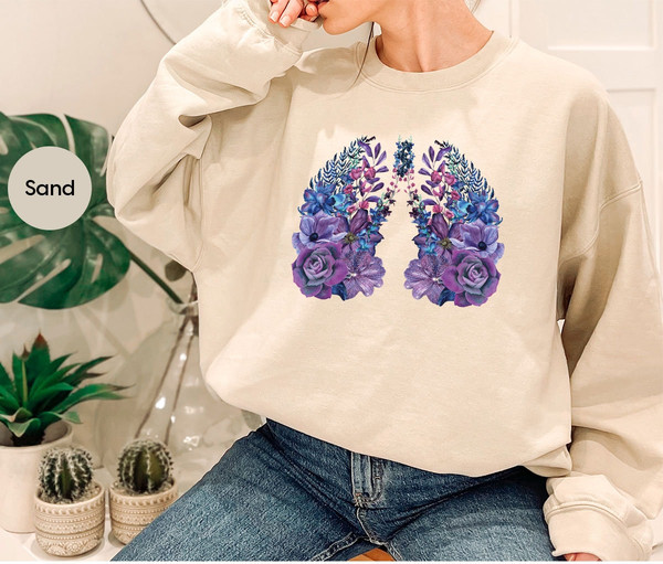 Floral Cystic Fibrosis Shirt, Cystic Fibrosis Gift, Lung Graphic Tees, Invisible Illness Tees, Gift for Her, Cystic Fibrosis Survivor Outfit - 7.jpg