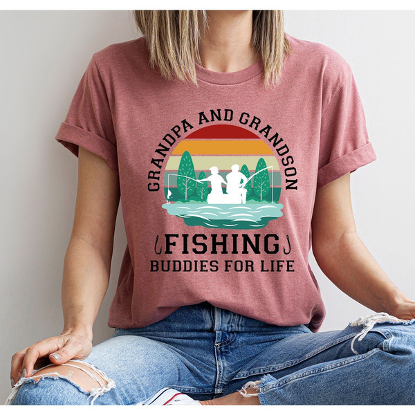 Fishing Buddy Grandpa, Fishing Graphic T-Shirt, Best Grandpa