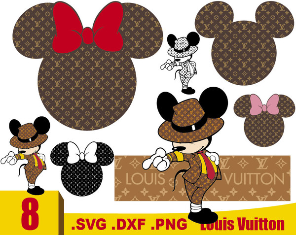 Luis Vuitton mickey ears svg, Luis Vuitton mouse head gucci