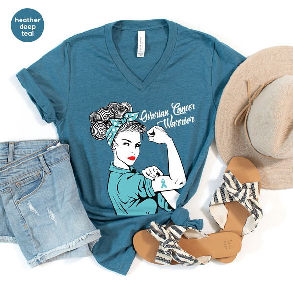 Ovarian Cancer Awareness Shirt, Support Gift, Cancer Survivor Graphic Tees, Cancer Warrior Clothing, Ovarian Cancer Gifts, Gifts for Mom - 5.jpg
