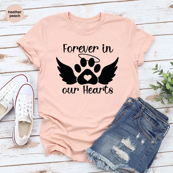 Pet Memorial Gifts, Dog Heaven Shirt, Forever In Our Hearts Outfit, Pet Loss VNeck Shirt, Bereavement Tshirt, Rest In Peace Graphic Tees - 7.jpg