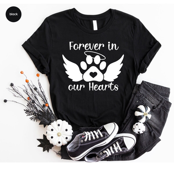 Pet Memorial Gifts, Dog Heaven Shirt, Forever In Our Hearts Outfit, Pet Loss VNeck Shirt, Bereavement Tshirt, Rest In Peace Graphic Tees - 8.jpg