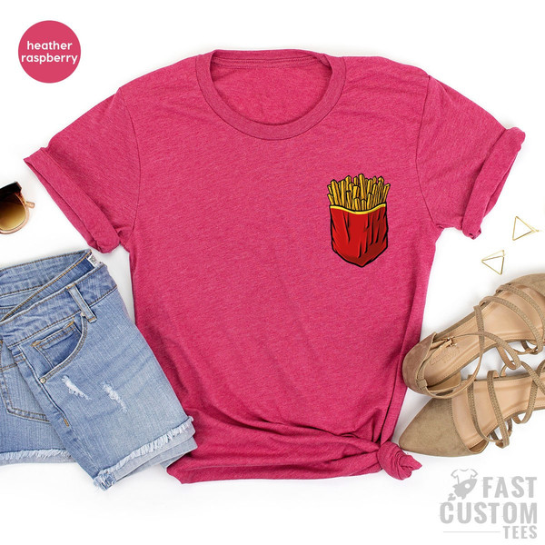 Potato Chips Shirt, French Fries Shirt, Funny Pocket Print Shirt, Food Lover T Shirt, Foodie TShirt, Fast Food T-Shirt - 6.jpg