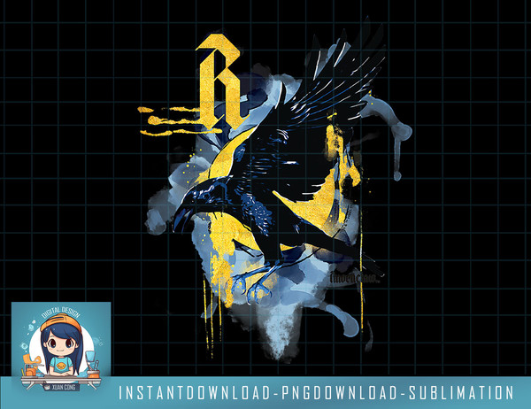 Harry Potter Deathly Hallows 2 Ravenclaw Paint Splatter Logo png, sublimate, digital download.jpg