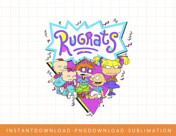 Rugrats Group Shot Retro Geometric Logo png, sublimate, digital print.jpg