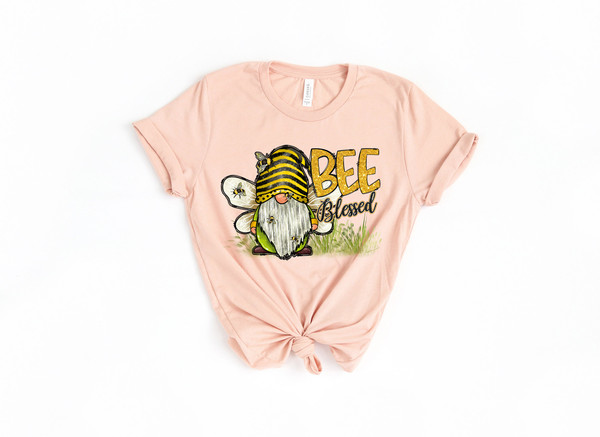 Bee Blessed Gnome Spring Shirt, Sunflowers, Gnomes, Bees, Gnomes, Gnome Spring Shirt, Bee Happy Shirt, Bee Kind shirt, Happy Shirt - 2.jpg