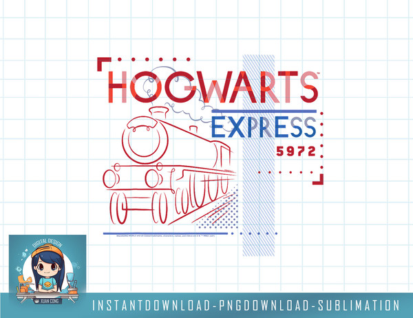 Harry Potter Hogwarts Express Line Drawing png, sublimate, digital download.jpg