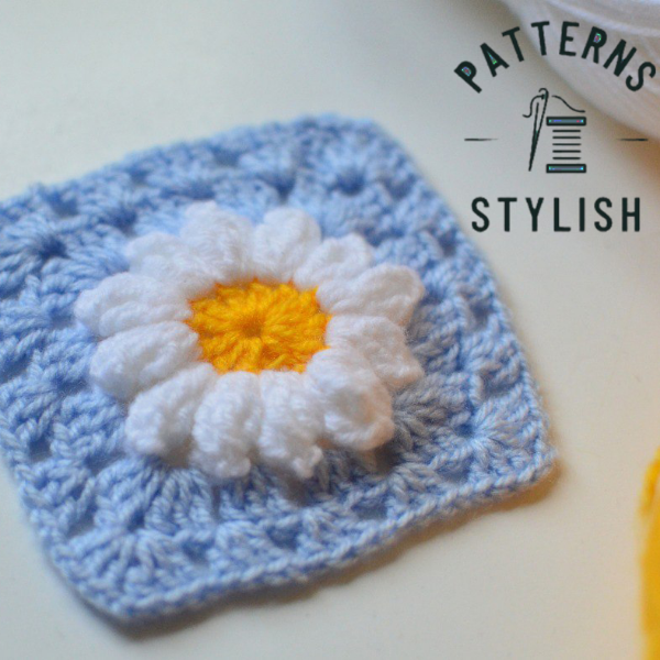 Daisy Crochet Granny Square Pattern: Step-by-Step Photo Tuto - Inspire  Uplift