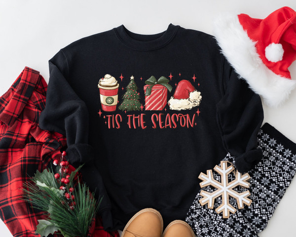 Tis The Season Sweatshirt, Christmas Tis The Season Sweatshirt, Merry Christmas Sweatshirt, Christmas Sweatshirt, Cute Winter Sweatshirt - 3.jpg