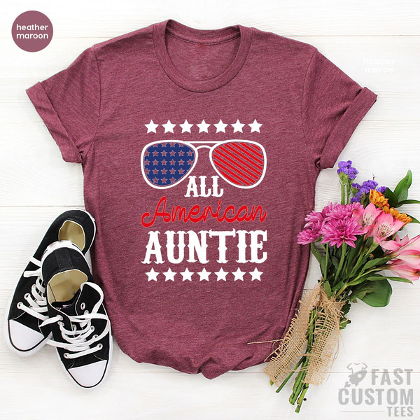 American Aunt Shirt, 4th of July T-Shirt, American Family Shirt, Matching Family Shirts, Memorial Day, Patriotic Shirt, America Family Shirt - 6.jpg