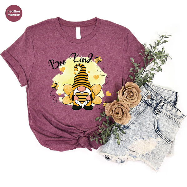 Be Kind Shirt, Inspirational Graphic Tee, Motivational Shirt, Mental Health TShirt, Positive Shirt, Cute Gnome Shirt for Women, Gift for Her - 3.jpg