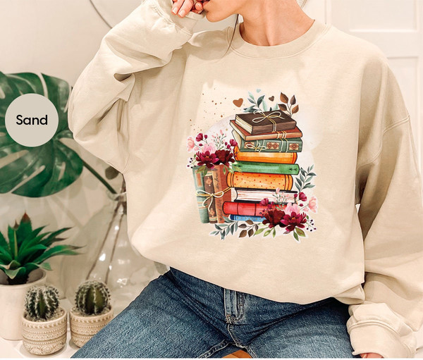Books and Flowers Tshirt, Librarian Tshirts, Reading Gifts for Bookworm, Retro Books Shirt, Wild Flower Shirts, Floral Books Shirt - 7.jpg