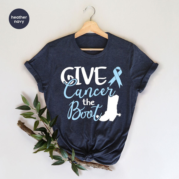 Colon Cancer Shirt, Cancer Survivor Gift, Colorectal Cancer Awareness, Cancer Support Tee, Gift for Her, Give Cancer The Boot Shirt - 3.jpg