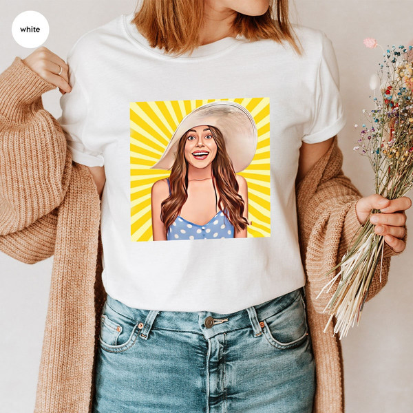 Customized Your Photo T-Shirt, Personalized Gifts, Portrait from Photo T-Shirt, Gift for Her, Custom Birthday Gifts, Cartoon Portrait Outfit - 6.jpg