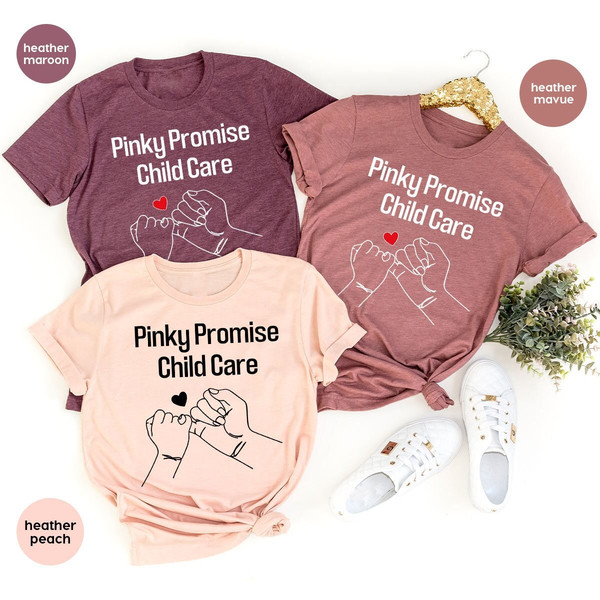 Daycare Teacher Shirts, Foster Care Crewneck Sweatshirt, Pinky Promise Child Care T-Shirt, Gift for Her, Child Life Specialist Outfit - 1.jpg