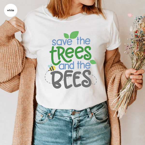 Environmental Shirts, Cute Earth Day T-Shirts, Bee TShirts, Shirts for Women, Recycle Crewneck Sweatshirt, Gift for Women, Awareness Outfit - 2.jpg