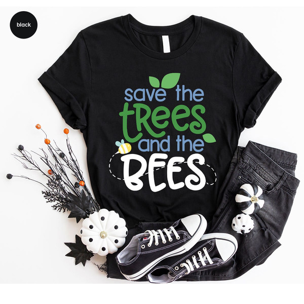 Environmental Shirts, Cute Earth Day T-Shirts, Bee TShirts, Shirts for Women, Recycle Crewneck Sweatshirt, Gift for Women, Awareness Outfit - 4.jpg