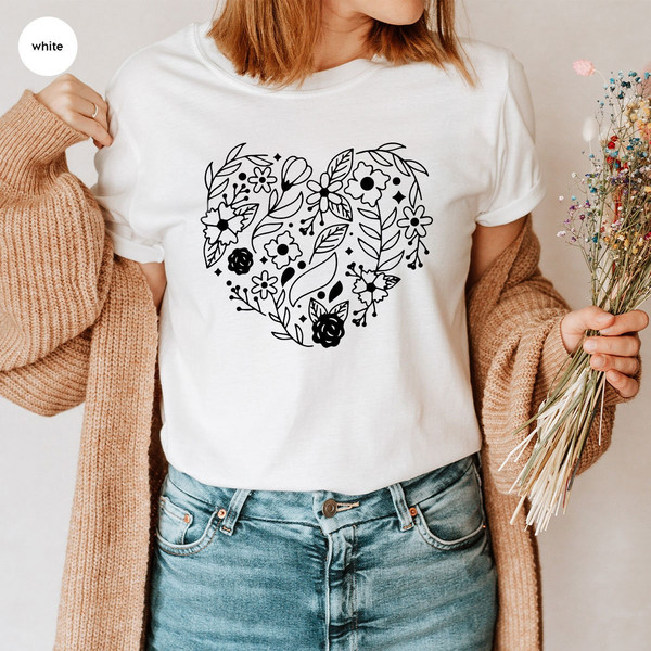 Flower Shirt, Floral Crewneck Sweatshirt, Vintage Botanical Shirt, Plant Shirt, Gift for Her, Shirt for Women, Graphic Tees, Gift for Mom - 3.jpg