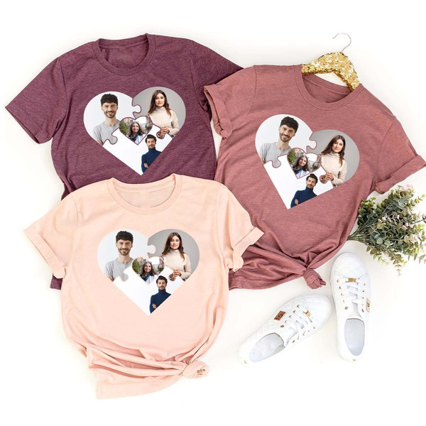 Mothers Day Gift, Custom Family Photo Shirt, Personalized Mom Gifts, Mothers Day Shirt, Puzzle Piece Picture Shirt, Matching Family Shirts - 1.jpg